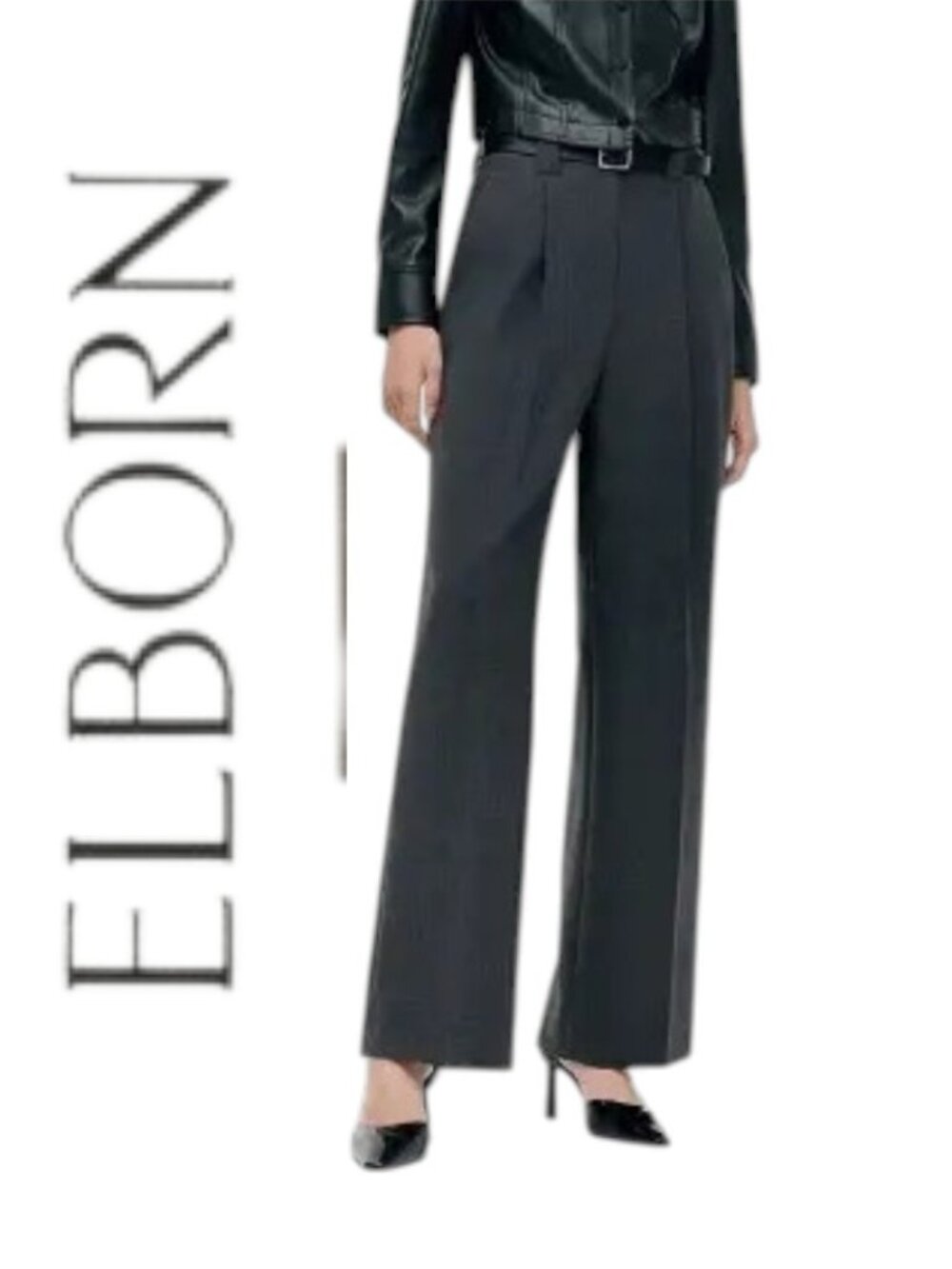 ELBORN Luxury Wool Lightweight Wide Leg Navy Dress Trousers- NWT